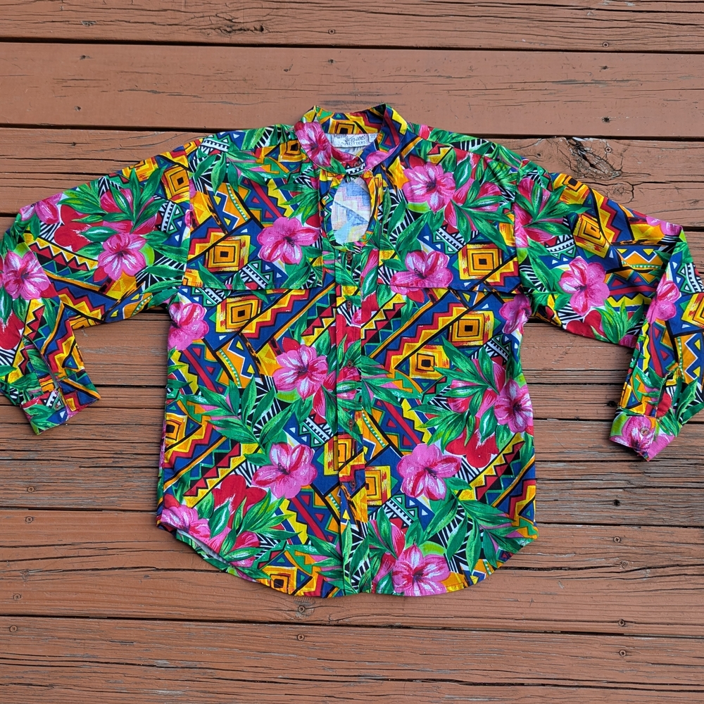 Vibrant Floral Woman's Shirt